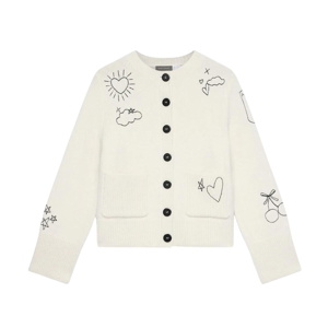 Mint Velvet White Embroidered Knit Cardigan